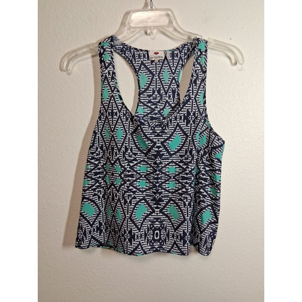One Clothing Crop Tank Top Y2K Aztec Tribal Summer Geometric Women's Size Small